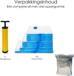 Vacuüm Opbergzakken - 13 Stuks Met Turbo Ventiel - Hoogwaardig, Ruimtebesparend En Herbruikbaar - Vacuümzak - 4 Handige Maten - Inclusief XL Zakken En Vacuüm Pomp -Voyago Winkel 1169x1200 12