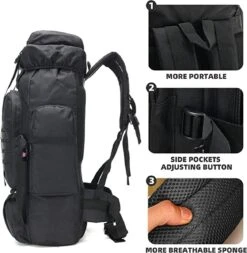 IBright XXL Tactical Backpack 100 Liter - Tactische Rugzak -Militaire Rugzak - Waterdicht - Zwart -Voyago Winkel 1170x1200 17