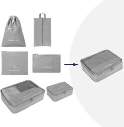 Packing Cubes Set 7 Stuks - Reis Organizer Koffer En Backpack - Grijs -Voyago Winkel 1172x1200 11