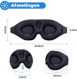 Royal Luxury - Premium 3D Ergonomische Slaapmasker Voor Vrouwen- Mannen En Kinderen- Met Luxe Opberg Zak - Reis - Yoga - Zwart -Voyago Winkel 1172x1200 12