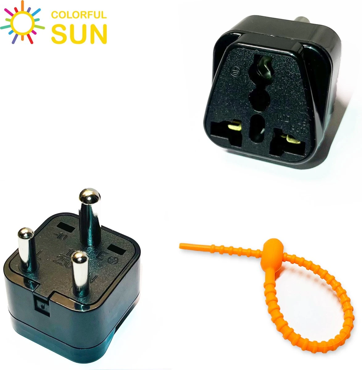 Colorful Sun® Universele Wereldstekker - India, Nepal - Reisstekker Type D - 1 Stuk - Europa, EU / US / CN / AU / FR / JP / IT Naar IN / NP, Sri Lanka, Dubai, Nepal, Congo, Nigeria, Senegal, Madagaskar, Malediven, Qatar En Monaco - Zwart 3 Colorful Sun® Universele Wereldstekker - India, Nepal - Reisstekker Type D - 1 Stuk - Europa, EU / US / CN / AU / FR / JP / IT Naar IN / NP, Sri Lanka, Dubai, Nepal, Congo, Nigeria, Senegal, Madagaskar, Malediven, Qatar En Monaco - Zwart