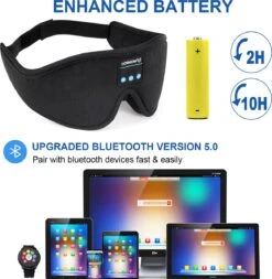 Monroc Bluetooth 3D Oogmasker - Slaapmasker - Bluetooth Meditatie Masker Met Ingebouwde Speakers Met Muziek Functie -Voyago Winkel 1173x1200 9