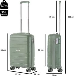 TravelZ Big Bars Handbagagekoffer 55cm Met TSA-slot - Ultrasterk - Olijf -Voyago Winkel 1175x1200 1