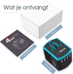 Bolke Reisstekker - Universele Wereldstekker - USB Poorten - UK / AU / EU / US - 5 In 1 -Voyago Winkel 1175x1200 10