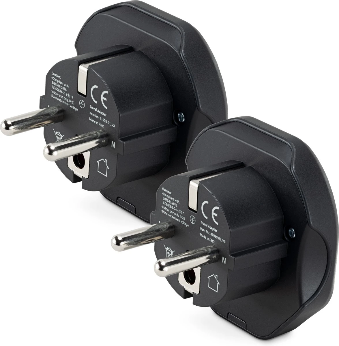 Kwcommerce Reisstekker UK Naar EU – Geschikt Voor Stopcontacten Type C, E En F - Set Van 2 Stuks - Reisadapters - Zwart 3 Kwcommerce Reisstekker UK Naar EU – Geschikt Voor Stopcontacten Type C, E En F - Set Van 2 Stuks - Reisadapters - Zwart