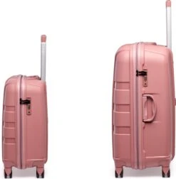 ©TROLLEYZ - Paris No.5 - Kofferset 2 Delig - 55+78cm Met TSA Slot - Dubbele Wielen - 360° Spinners - 100% Polypropyleen - Reiskoffers In Rose Blush -Voyago Winkel 1175x1200 3