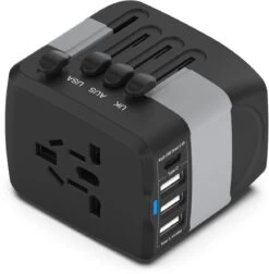 Universele Wereldstekker Met 4 USB-C En USB Poorten - Internationale Reisstekker Voor 150+ Landen - EU - Engeland (UK) - Amerika (USA) - Australië - Azië - Zuid Amerika - Reis Adapter - Wereld Stekker - Oplader – Zwart -Voyago Winkel 1175x1200 9