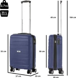 TravelZ Big Bars Handbagagekoffer 55cm Met TSA-slot - Ultrasterk - Blauw -Voyago Winkel 1176x1200 1