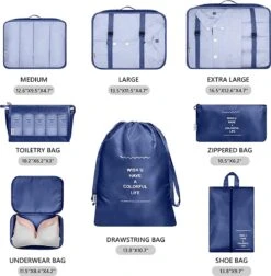 BOTC Packing Cubes Set 9-delig - Kleding Organizer Set Voor Koffer En Backpack - Bagage Organizers - Blauw -Voyago Winkel 1178x1200 9