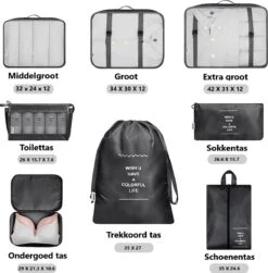 Travelistic Packing Cubes Set 8-delig - Organizer Voor Koffer En Backpack - Zwart -Voyago Winkel 1179x1200 25