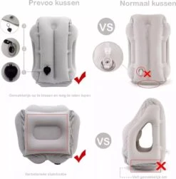 Opblaasbaar Reiskussen - Inclusief 3D Slaapmasker, Oordopjes En Opbergzakje - Travel Pillow - Nekkussen - Luxe Reiskussen - Vliegtuig Kussen - Grijs -Voyago Winkel 1179x1200 26
