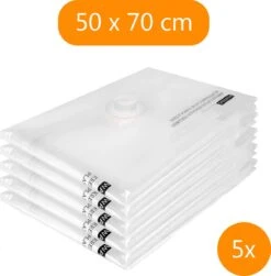 Meisterhome Vacuümzakken 5 Stuks - 50 X 70 Cm – Opbergzakken Voor Kleding, Dekbedden En Kussens – Vacuüm Zakken