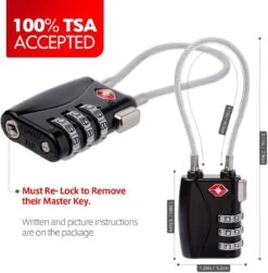 Merkloos TSA Kofferslot 3 Cijferig - Reisslot – Reis Cijferslot – Cijferhangslot - Hangslot - Hangslotje - Bagageslotjes – Slot Voor Bagage – USA Slotjes-Kluisslotje - Zwart - -Voyago Winkel 1180x1200 8