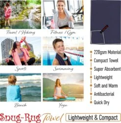 Snug Rug - Handdoeken - Microvezel Handdoek - Badhanddoeken - Badlaken - Reishanddoek - Badhanddoek - Badlakens - 80 X 160 Cm - Blauw -Voyago Winkel 1184x1200 14