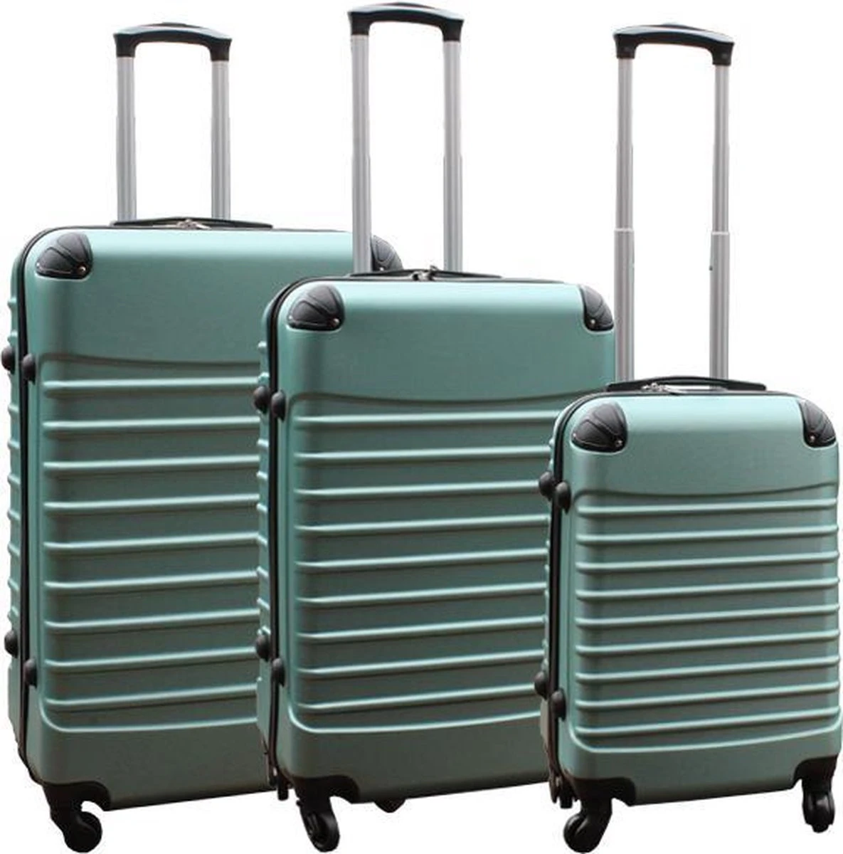 Travelerz Kofferset 3 Delig Met Wielen En Cijferslot - ABS - Groen (228-) 3 Travelerz Kofferset 3 Delig Met Wielen En Cijferslot - ABS - Groen (228-)
