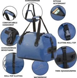 Dutch Mountains Reistas 40ltr – Waterdichte Duffelbag – Sporttas – Travelbag - Roll-top Sluiting – Blauw 12 Dutch Mountains Reistas 40ltr – Waterdichte Duffelbag – Sporttas – Travelbag - Roll-top Sluiting – Blauw -Voyago Winkel 1186x1200 4