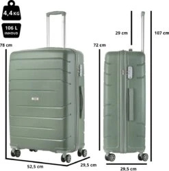 TravelZ Big Bars Reiskoffer 78 Cm Met Dubbele Wielen - Trolley Koffer Met TSA-slot - Olijf -Voyago Winkel 1187x1200 1