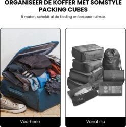 Somstyle Packing Cubes Set 8-Delig - Organizer Voor Koffer En Backpack - Zwart -Voyago Winkel 1188x1200 13