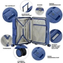 CarryOn Protector Luxe 2-delige Kofferset - TSA Trolleyset Handbagage En Groot - Kliksloten - Ultralicht - Blauw -Voyago Winkel 1189x1200 11