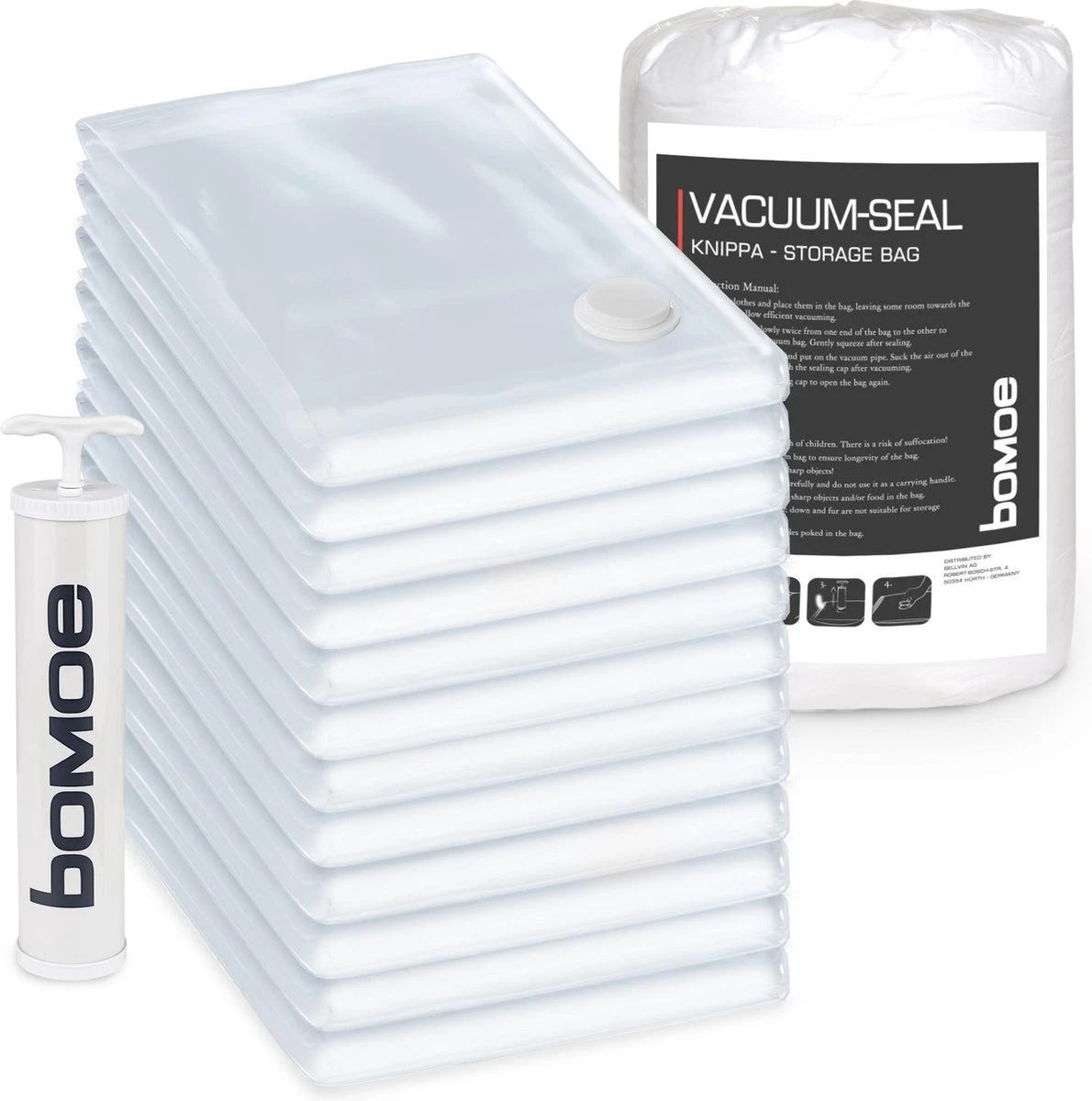 Bomoe Vacuumzakken Kleding Knippa – Set á 12 Stuks Herbruikbaar Vacuum Opbergzakken – Compressiezakken Met Pomp – Vacuum Bags - Maat S 3 Bomoe Vacuumzakken Kleding Knippa – Set á 12 Stuks Herbruikbaar Vacuum Opbergzakken – Compressiezakken Met Pomp – Vacuum Bags - Maat S