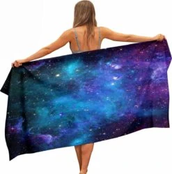 Ulticool - Natuur Galaxy Heelal Planeten Zonnestelsel - Handdoek Microvezel - Sneldrogend Badlaken - 160 X 80 Cm - Voor Reizen Fitness Gym Sport Spa Yoga - Reishanddoek Kind - Microfiber Decoratie Doek Jongen Of Meisje - Lichtgewicht Reis Strandlaken