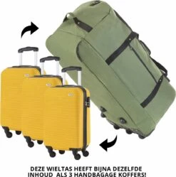 TravelZ Opvouwbare Wieltas | Reistas Op Wielen | 100 Liter | Verbeterd 2022 Model | Groen -Voyago Winkel 1192x1200 20