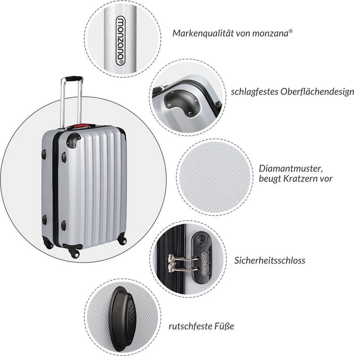 Monzana Hard Case Koffer Baseline XL Zwart 5 Monzana Hard Case Koffer Baseline XL Zwart - Afbeelding 3