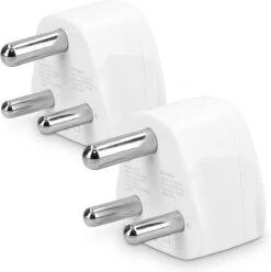 Kwmobile 2x Reisstekker Type M - Ideaal Voor Reizen In Zuid-Afrika, India En Singapore - Universele Wereldstekker - Wit