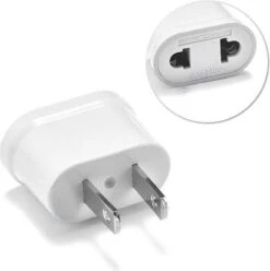 5YOA Reisstekker EU Naar VS - Stekker Adapter - Europa Naar Amerika - Eu Naar USA - Wit - (1 Stuks)