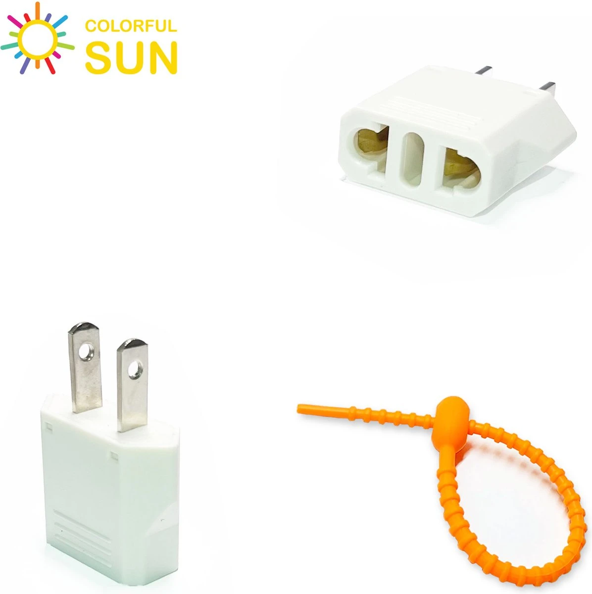 Colorful Sun® Universele Wereldstekker - Amerika, China - Reisstekker Type A & B - 1 Stuk - Europa(EU), Italië(IT), Brazilië(BR) Naar USA, VS, Amerika, Canada, Mexico, Japan En China - Gratis Kabel Organiser - Wit 3 Colorful Sun® Universele Wereldstekker - Amerika, China - Reisstekker Type A & B - 1 Stuk - Europa(EU), Italië(IT), Brazilië(BR) Naar USA, VS, Amerika, Canada, Mexico, Japan En China - Gratis Kabel Organiser - Wit