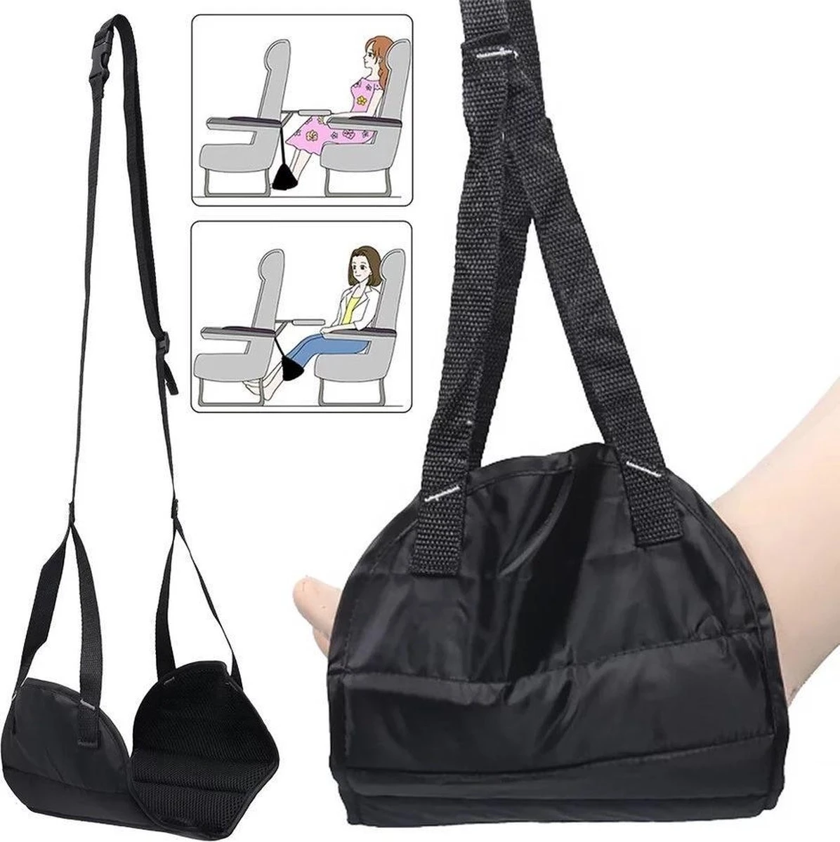 LOUZIR Voetensteun Voor Op Reis | Vliegtuig Voetensteun | Verstelbaar | Reis Voetenkussen | Draagbare Vliegtuigbedje | Voetsteun | Voetkussen | Reisaccessoire | Ontspanning | Comfortabel | Voeten Hangmat Voor Reizen 3 LOUZIR Voetensteun Voor Op Reis | Vliegtuig Voetensteun | Verstelbaar | Reis Voetenkussen | Draagbare Vliegtuigbedje | Voetsteun | Voetkussen | Reisaccessoire | Ontspanning | Comfortabel | Voeten Hangmat Voor Reizen