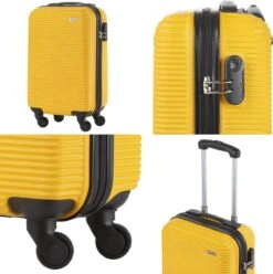 TravelZ Horizon Handbagagekoffer - 54cm Handbagage Trolley Met Gevoerde Binnenkant - Geel -Voyago Winkel 1196x1200