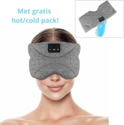 Bluetooth Slaapmasker – Met Gratis Hot/coldpack! – White Noise Editie - Hoogwaardig Slaap Masker – Premium Slaapmasker – Volledig Verduisterend – Huidvriendelijk Materiaal – Ademende Stof – 100 % Verduisterend – Verplaatsbare Speakers
