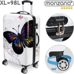 Monzana Hardcase Koffer Vlinder XL - Polycarbonaat 89L 75x49x29cm -Voyago Winkel 1197x1200 4