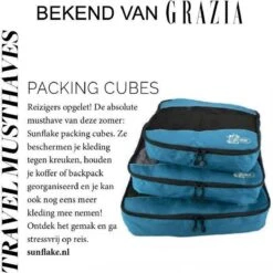 Sunflake Packing Cubes Set - 3 Stuks - Geschikt Voor Handbagage, Backpack & Koffer - Blauw -Voyago Winkel 1198x1200 46
