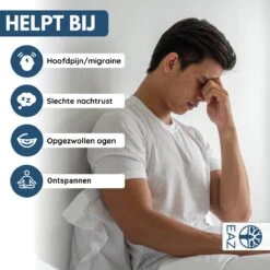 EAZ Verzwaard Slaapmasker - Oogmasker Slaap - Verwarmen En Koelen - Slaapmasker Vrouwen En Mannen - Ontspanning - Migraine - Incl. Luxe Bewaarhoes - Cadeau -Voyago Winkel 1198x1200 51