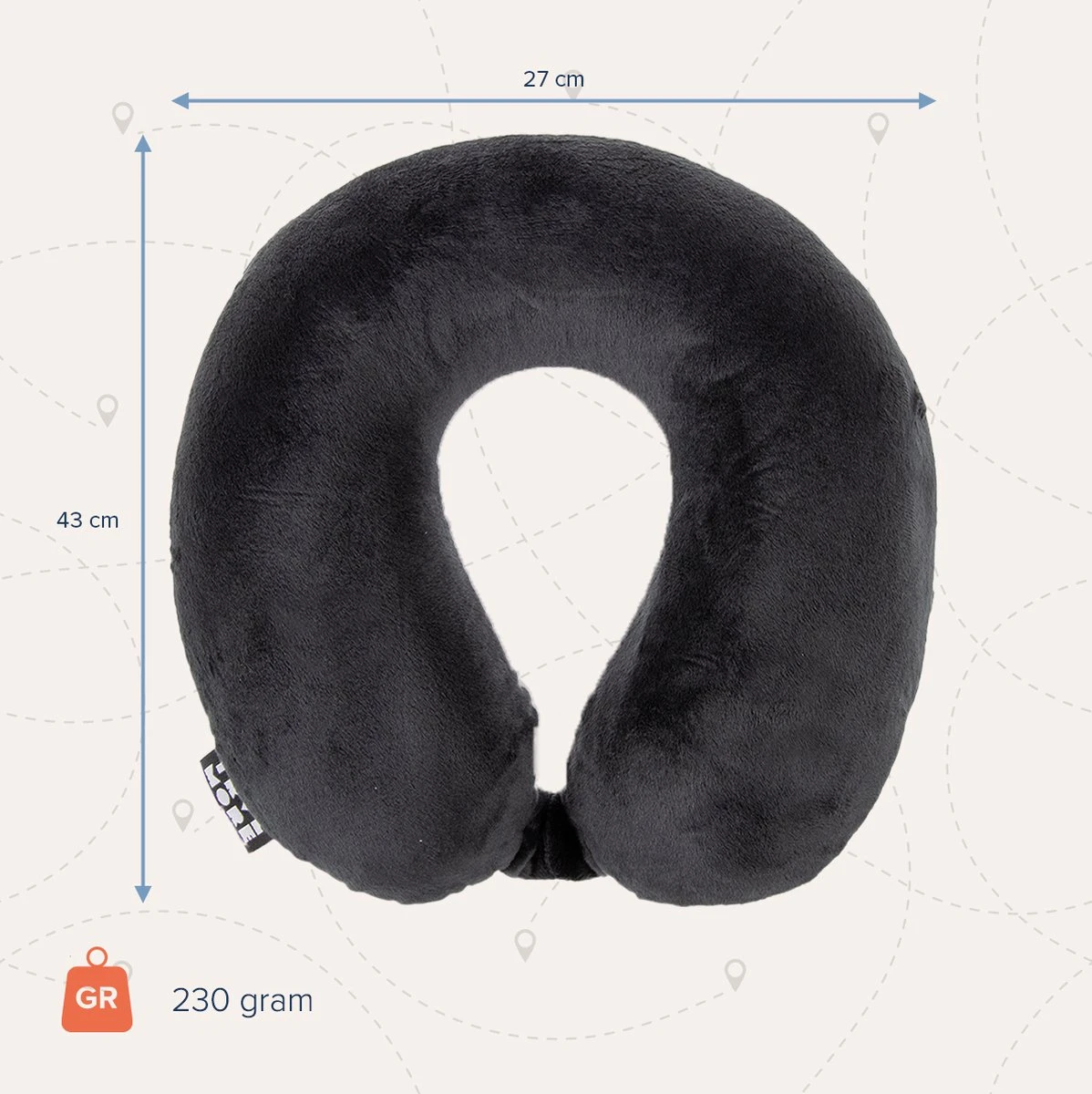 TRVLMORE Nekkussen - Reiskussen Voor Vliegtuig En Auto - U Vorm - Memory Foam - Zwart 7 TRVLMORE Nekkussen - Reiskussen Voor Vliegtuig En Auto - U Vorm - Memory Foam - Zwart - Afbeelding 5