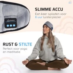 SleepiezZ® Slaapmasker PRO - Bluetooth Speakers - Oogmasker Slaap - 100% Verduisterend - Grijs -Voyago Winkel 1199x1200 11