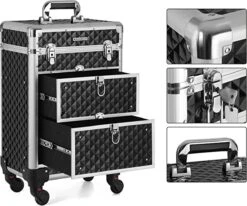 Cosmetic Case Trolley - Professionele Make-up Case - Kapperskoffer Met 4 Uitneembare Wielen -Voyago Winkel 1200x1003 1