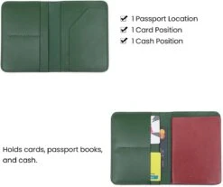 Su.B Paspoort Hoesje, Kaarthouder, Luxe Leer, Paspoortportemonnee Voor Kaarten, Ticket - Groen -Voyago Winkel 1200x1005 8