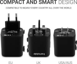 Kwmobile Reisstekker Universeel - Wereldstekker Geschikt Voor De Hele Wereld - Europa, Verenigde Staten, Afrika, Australië En Azië -Voyago Winkel 1200x1007 7