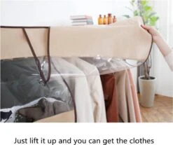 Merkloos Kledinghoes - Ademend & Stofdicht - Transparant Venster - Stofbescherming Voor Jurk Mantels Shirts Pakken Jas - 90 X 100 Cm - Beige -Voyago Winkel 1200x1008 9