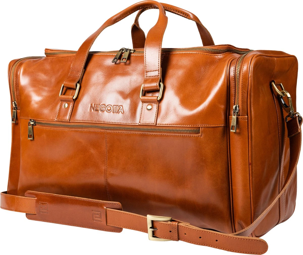 NEGOTIA Alpha - Leren Weekendtas - Leren Handbagage Reistas - Duffel Bag - 100% Luxe Top-Grain Leer - Bruin 4 NEGOTIA Alpha - Leren Weekendtas - Leren Handbagage Reistas - Duffel Bag - 100% Luxe Top-Grain Leer - Bruin - Afbeelding 2