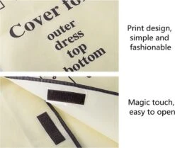 Merkloos Kledinghoes - Ademend & Stofdicht - Transparant Venster - Stofbescherming Voor Jurk Mantels Shirts Pakken Jas - 90 X 100 Cm - Beige -Voyago Winkel 1200x1017 12