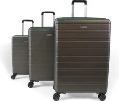 ©TROLLEYZ - Amsterdam No.9 - Kofferset 3 Delig - 55cm+69cm+78cm Met TSA Slot - Dubbele Wielen - 360° Spinners - 100% ABS - Reiskoffers In Cloudy Grey -Voyago Winkel 1200x1022 2