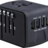 FEDEC Universele Wereldstekker Met 4 USB Poorten - Internationale Reisstekker Voor 150+ Landen - Engeland (UK) - Amerika (USA) - Australië - Azië - Zuid Amerika - Reis Adapter - Wereld Stekker - Oplader – Zwart -Voyago Winkel 1200x1026 12