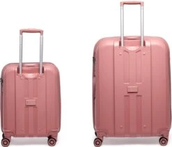 ©TROLLEYZ - Paris No.5 - Kofferset 2 Delig - 55+78cm Met TSA Slot - Dubbele Wielen - 360° Spinners - 100% Polypropyleen - Reiskoffers In Rose Blush -Voyago Winkel 1200x1029 2