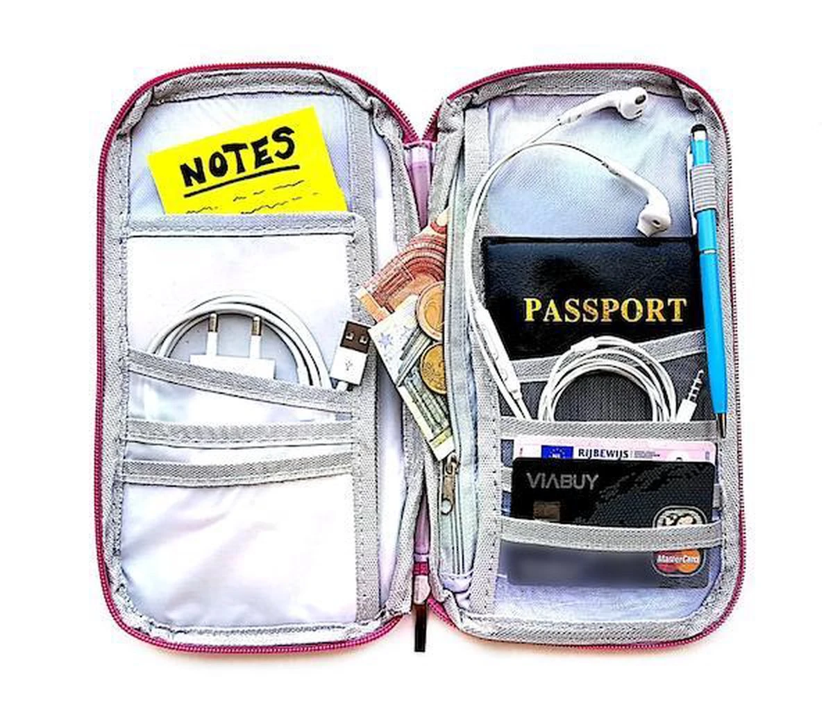 Travel Organizer - Reis Portemonnee – Paspoorthoesje- Roze 6 Travel Organizer - Reis Portemonnee – Paspoorthoesje- Roze - Afbeelding 4