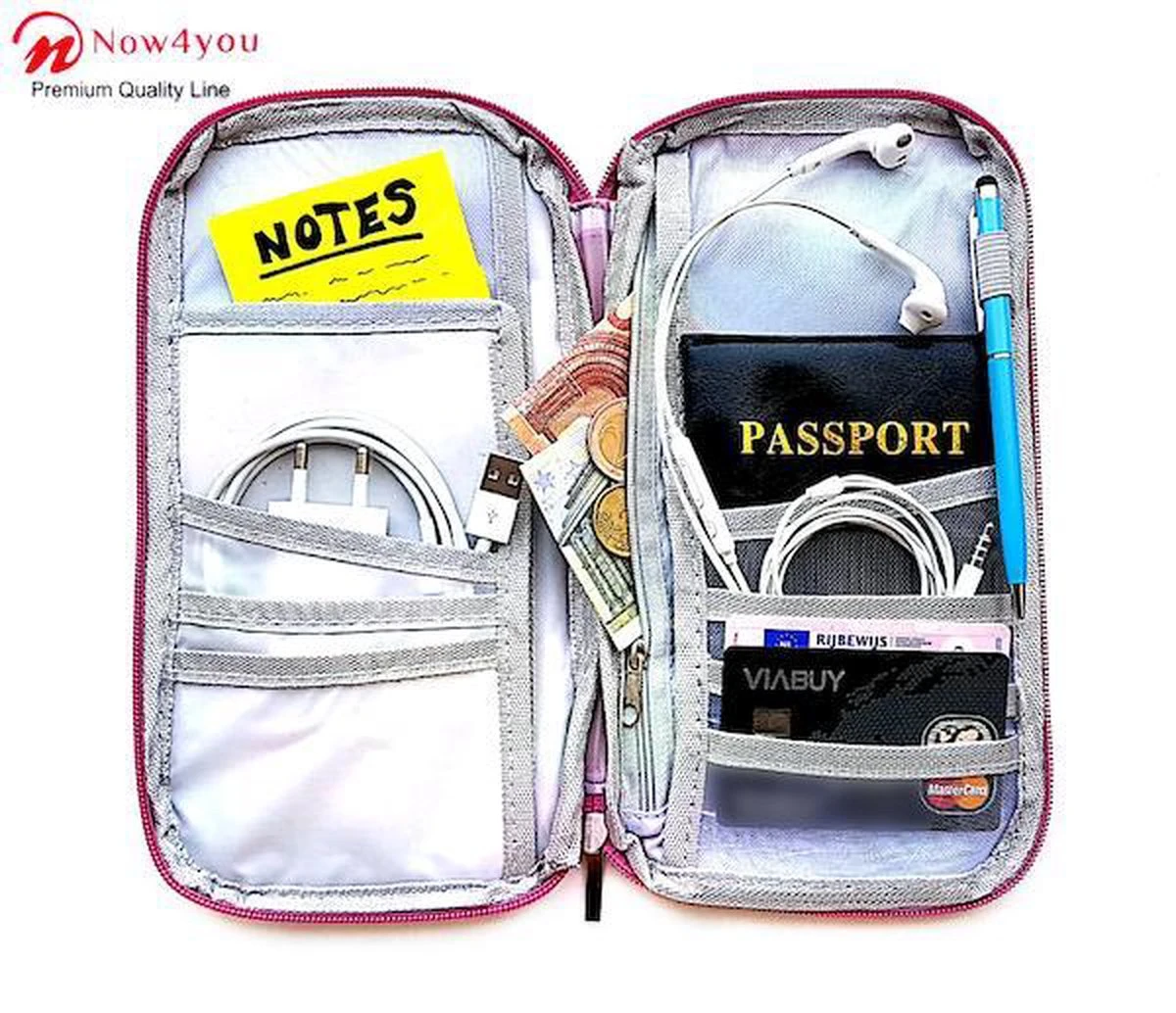 Travel Organizer - Reis Portemonnee – Paspoorthoesje- Roze 7 Travel Organizer - Reis Portemonnee – Paspoorthoesje- Roze - Afbeelding 5