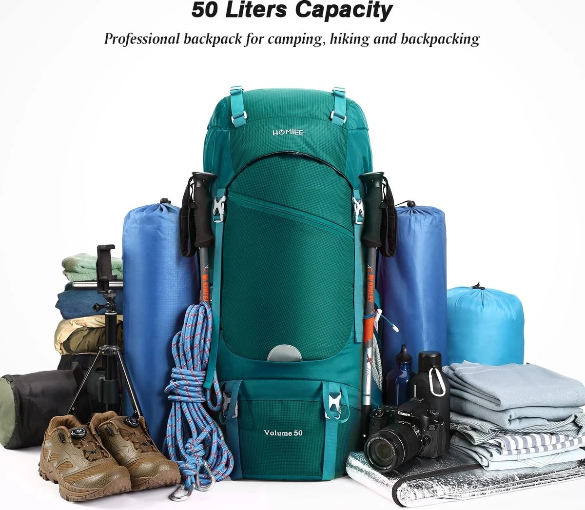 Merkloos Backpack – Trekking Hiking Camping - Outdoor Rugzak – Reizen Rugzak Rugtas – Waterdicht 4 Merkloos Backpack – Trekking Hiking Camping - Outdoor Rugzak – Reizen Rugzak Rugtas – Waterdicht - Afbeelding 2